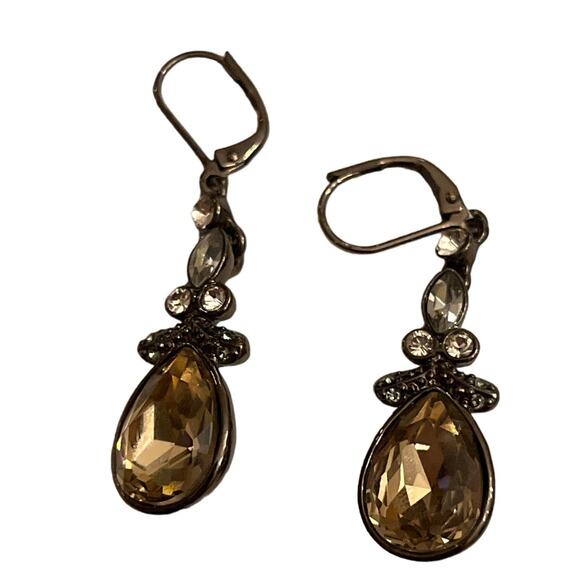 Givenchy Vintage Peach Crystal Drop Earrings - Picture 1 of 5